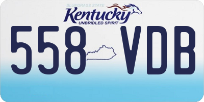 KY license plate 558VDB