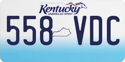 KY license plate 558VDC