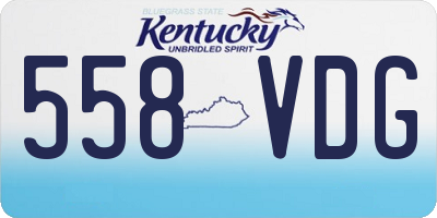 KY license plate 558VDG