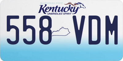 KY license plate 558VDM