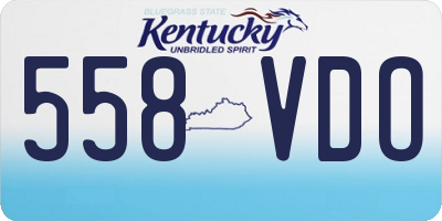 KY license plate 558VDO