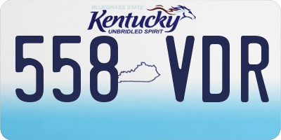 KY license plate 558VDR