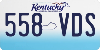 KY license plate 558VDS