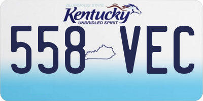 KY license plate 558VEC