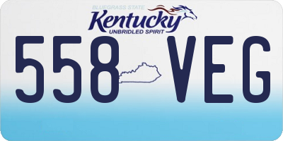 KY license plate 558VEG
