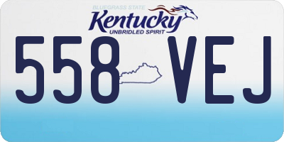 KY license plate 558VEJ