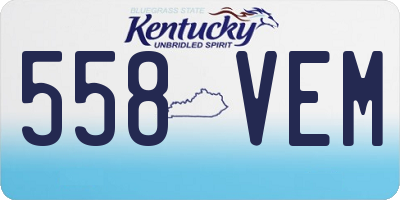 KY license plate 558VEM