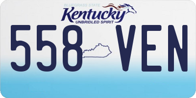 KY license plate 558VEN