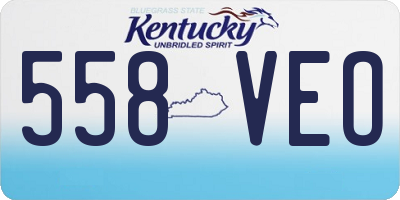 KY license plate 558VEO