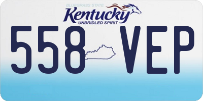 KY license plate 558VEP