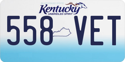 KY license plate 558VET