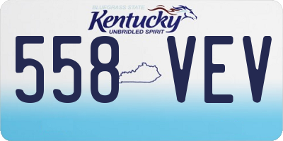 KY license plate 558VEV