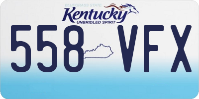 KY license plate 558VFX
