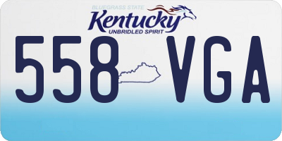 KY license plate 558VGA