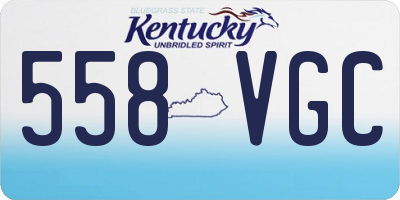 KY license plate 558VGC