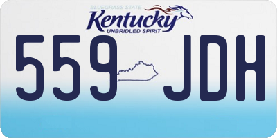 KY license plate 559JDH