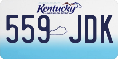 KY license plate 559JDK