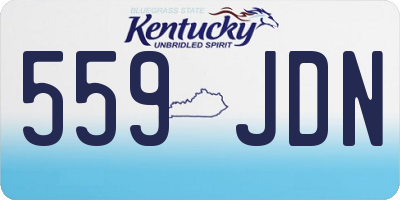KY license plate 559JDN