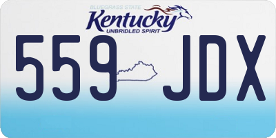 KY license plate 559JDX