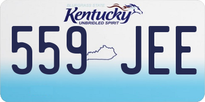KY license plate 559JEE