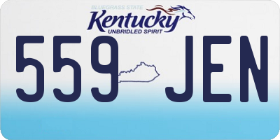 KY license plate 559JEN