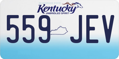 KY license plate 559JEV