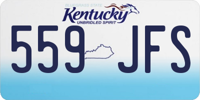 KY license plate 559JFS