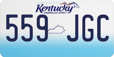 KY license plate 559JGC