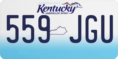 KY license plate 559JGU