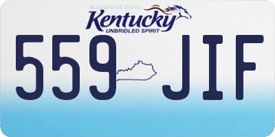 KY license plate 559JIF