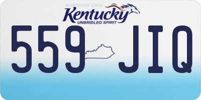KY license plate 559JIQ