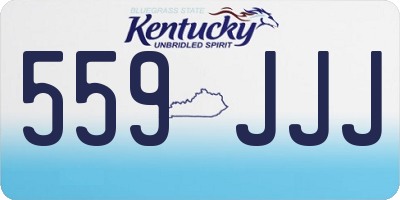KY license plate 559JJJ