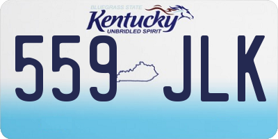 KY license plate 559JLK