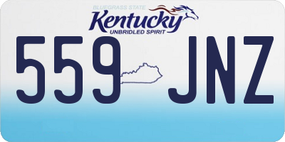 KY license plate 559JNZ