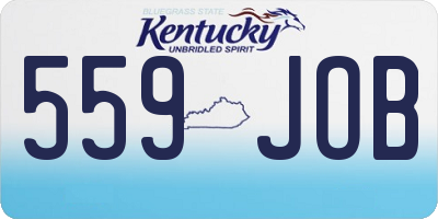 KY license plate 559JOB