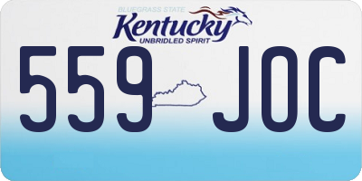 KY license plate 559JOC