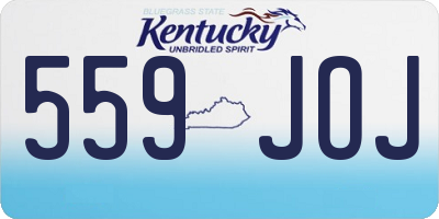 KY license plate 559JOJ