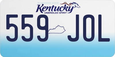 KY license plate 559JOL