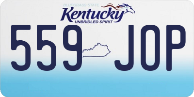 KY license plate 559JOP