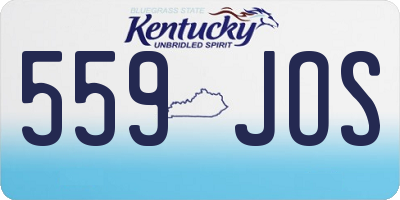 KY license plate 559JOS