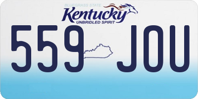 KY license plate 559JOU