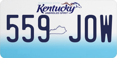 KY license plate 559JOW