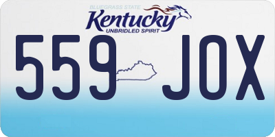 KY license plate 559JOX