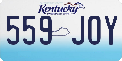 KY license plate 559JOY