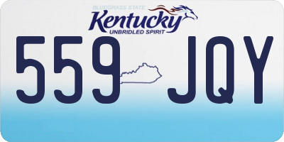KY license plate 559JQY