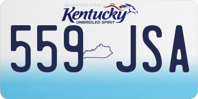 KY license plate 559JSA