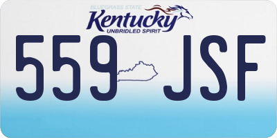 KY license plate 559JSF