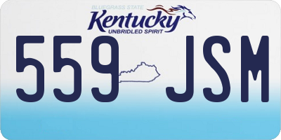 KY license plate 559JSM