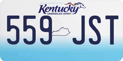 KY license plate 559JST