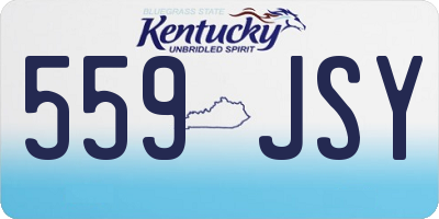 KY license plate 559JSY